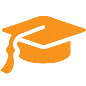 orange graduation cap
